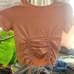 pink shirt w strings to pull up